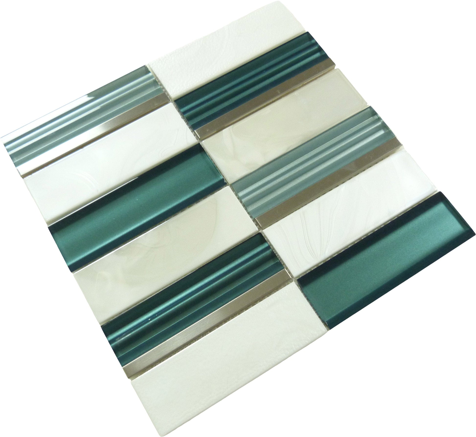 Art Studio Kruger Lake Green Glass and Metal Tile Euro Glass