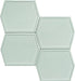 Beryl Window Grey 5x6 Hexagon Glossy Ceramic Tile Euro Glass