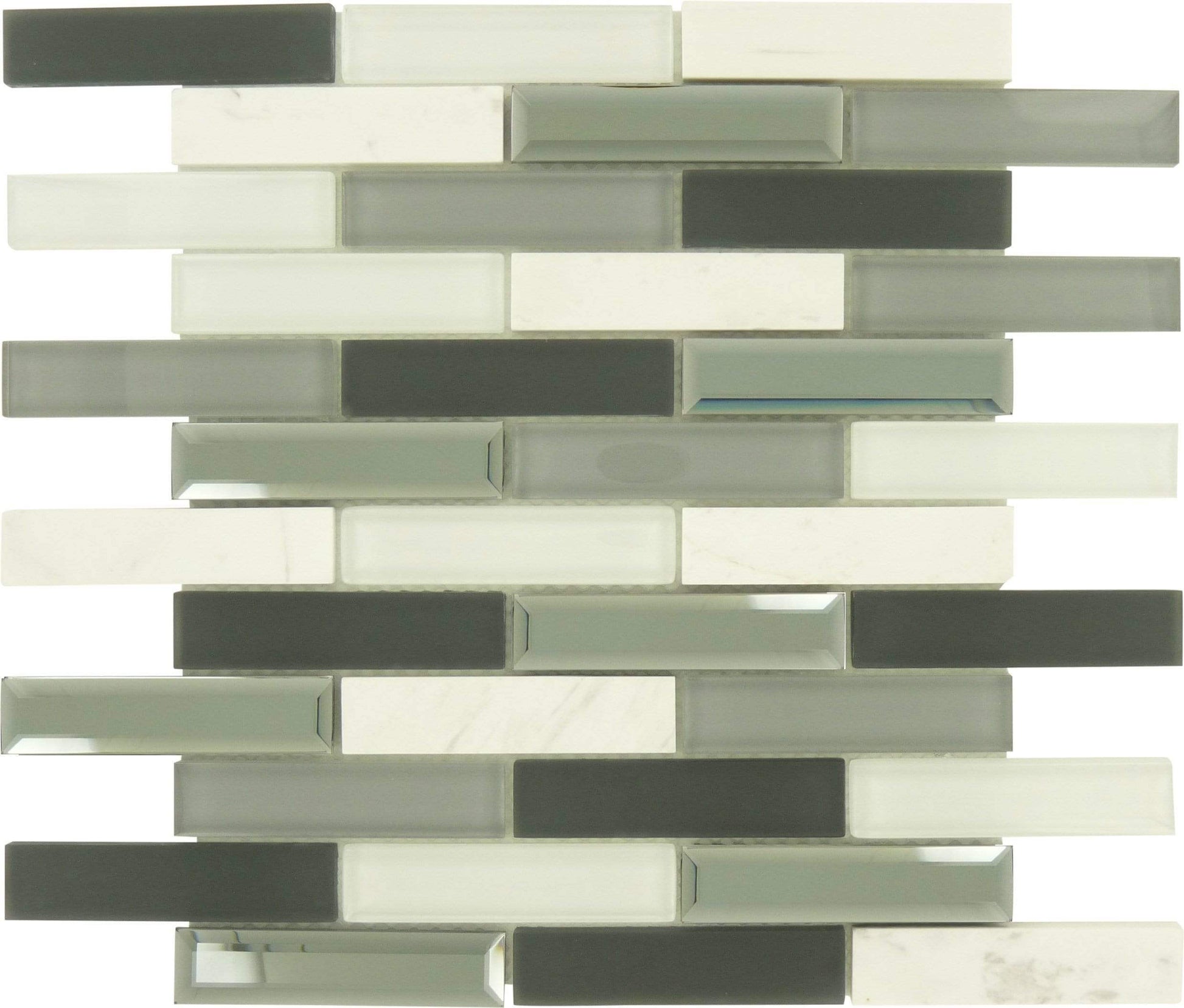 Beveled Castel Azure Gardens Glass & Stone Tile Euro Glass