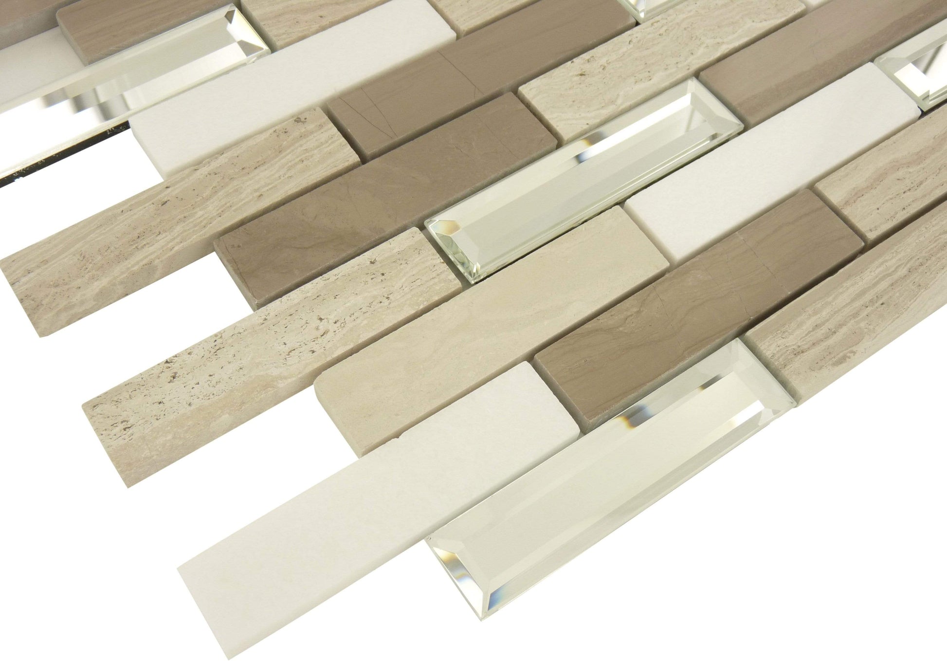 Beveled Castel Buckingham Glass & Stone Tile Euro Glass