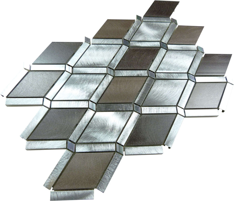 Ash Sable Diamond Copper Brushed Aluminum Tile Euro Glass