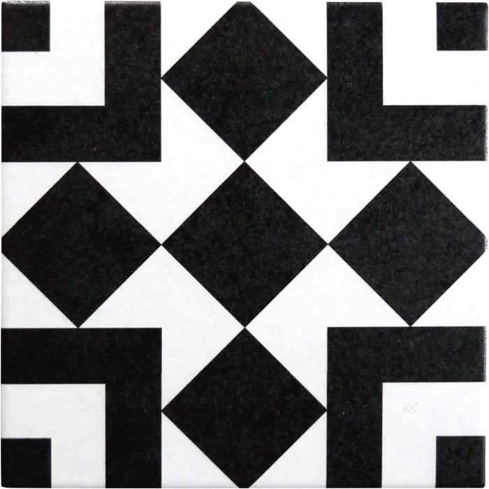 Retro Neuve Checkers Blocks 8" x 8" Matte Porcelain Tile Euro Glass