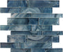 Periwinkle Dust Blue Random Brick Glossy Glass Tile Euro Glass