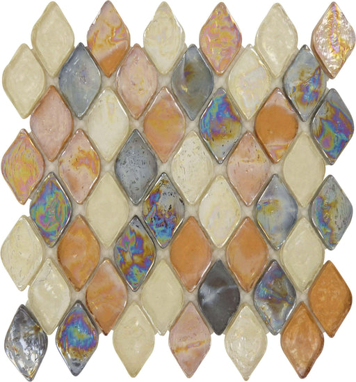 Spectrum Leaf Bronze Glossy and Iridescent Glass Tile Euro Glass