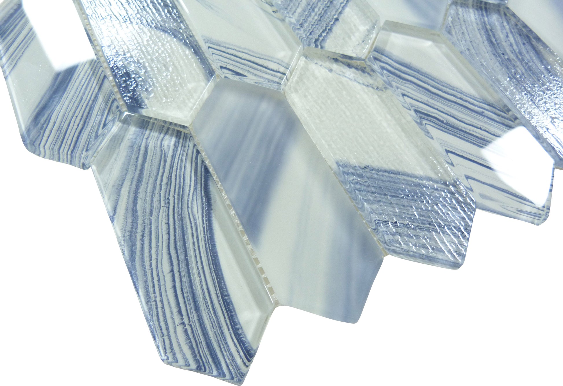 Circa Parthenon Adrianne Skye Blue Hexagon Picket Glass Tile Euro Glass