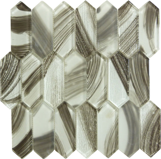 Circa Parthenon Foy Pillar Brown Hexagon Picket Glass Tile Euro Glass