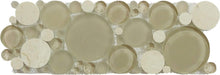 Bubble Sable 4" x 12" Border Beige Circles Glass and Stone Tile Euro Glass
