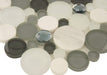 Grey Circle Fizz Glass and Stone Glossy Tile Euro Glass