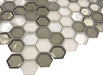 Cloud Formation Silver Hexagon Glossy and Frosted Glass Tile Euro Glass