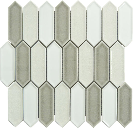 Decko Cezannite Grey Elongated Hexagon Tile Euro Glass