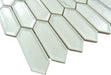 Decko Decoratif White Elongated Hexagon Tile Euro Glass