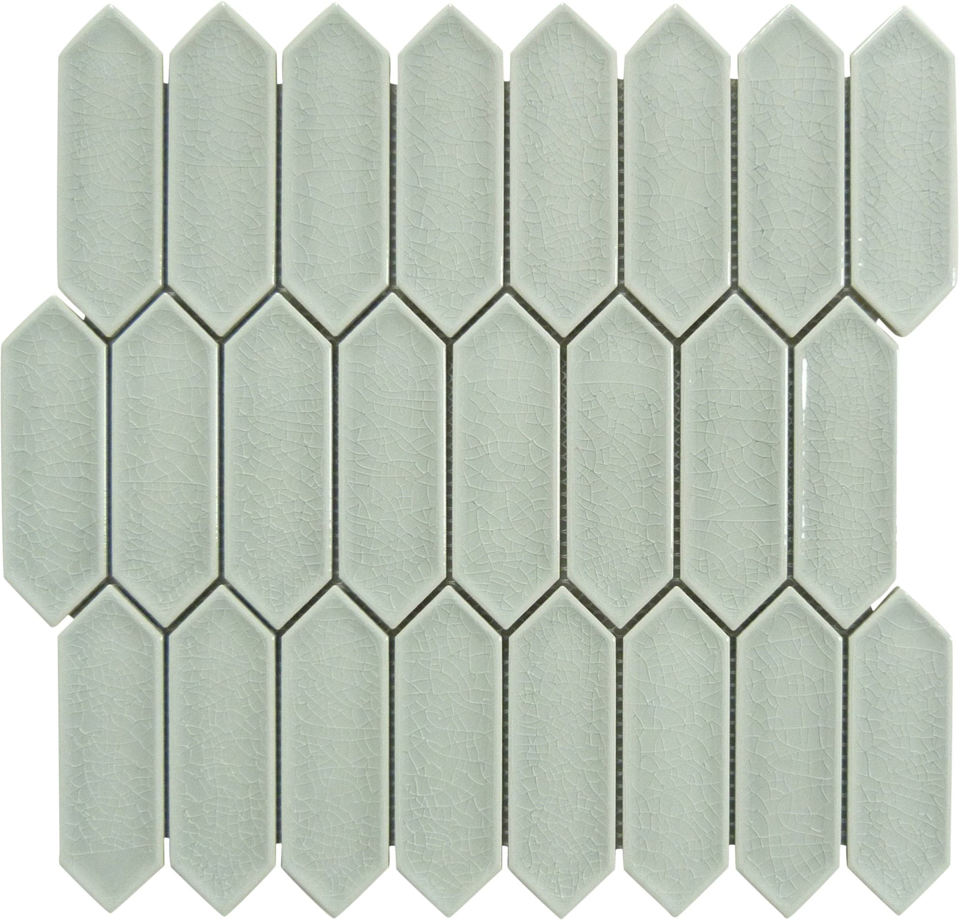 Decko Fresh Haus Grey Elongated Hexagon Tile Euro Glass