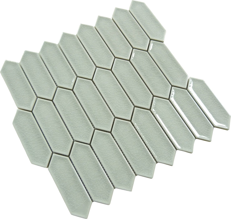 Decko Fresh Haus Grey Elongated Hexagon Tile Euro Glass