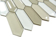 Decko Mid Century Beige Elongated Hexagon Tile Euro Glass