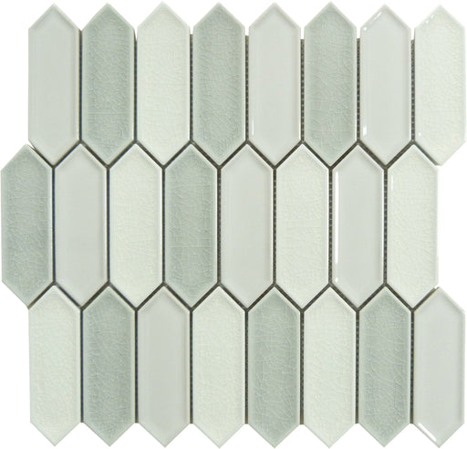 Decko Modern Paquin Grey Elongated Hexagon Tile Euro Glass