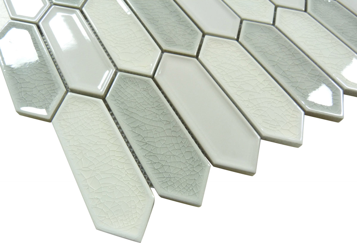 Decko Modern Paquin Grey Elongated Hexagon Tile DEK3508