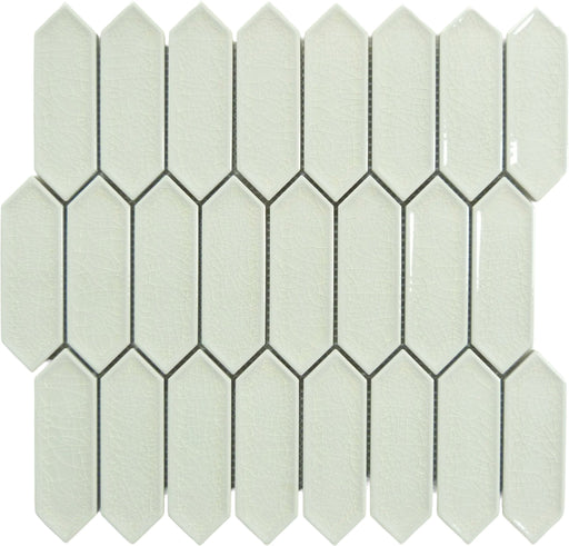 Decko Streamline White Elongated Hexagon Tile Euro Glass