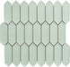 Decko Sweet Erte Green Elongated Hexagon Tile Euro Glass