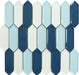 Decko Vivid Sky Blue Elongated Hexagon Tile Euro Glass