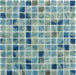 Del Spa Mikons Isle Blue 1" x 1" Glossy Glass Pool Tile Euro Glass