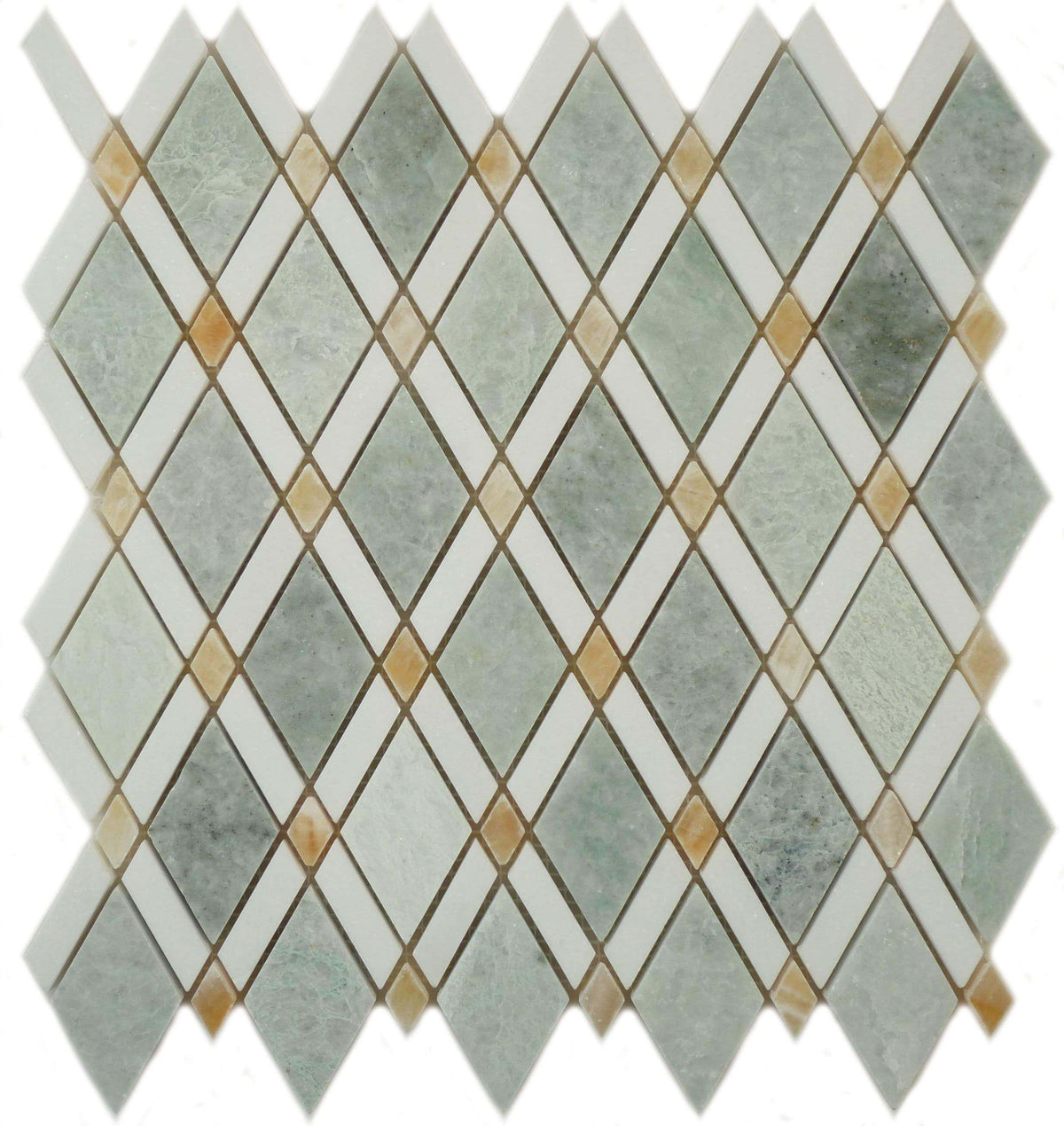 Green Tile Diamond Pattern Diamond Green Stone Diamond Tile Polished DS-58