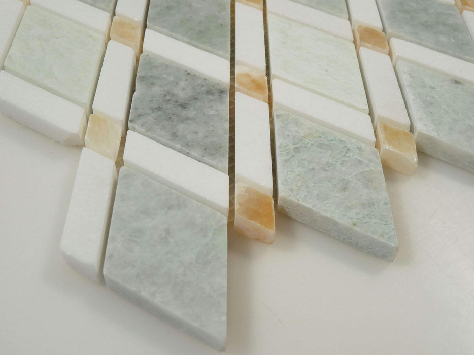Ming Green Diamond Stone Polished Tile Euro Glass