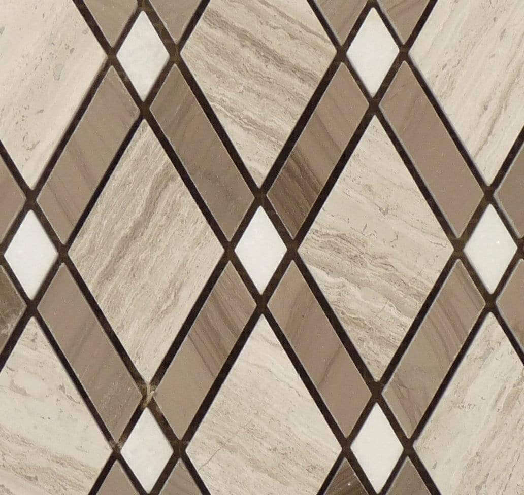 Wooden White & Athen Gray DS-55 Grey Diamond Stone Polished Tile Euro Glass