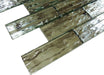 Droplettes Dazzling Silver 2" x 6" Rippled Glossy Glass Tile Euro Glass