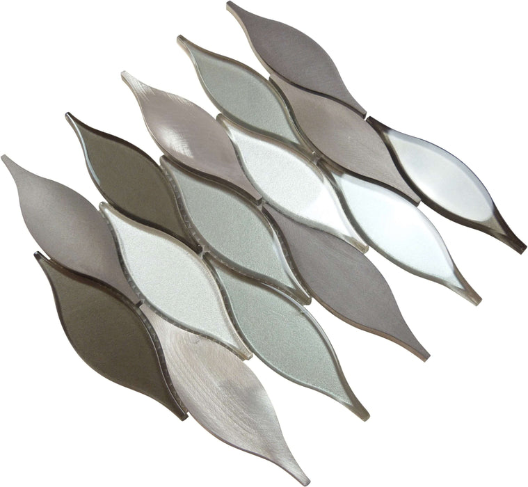 Velvet Truffle Unique Shape Silver Brown Glass & Metal Tile Euro Glass