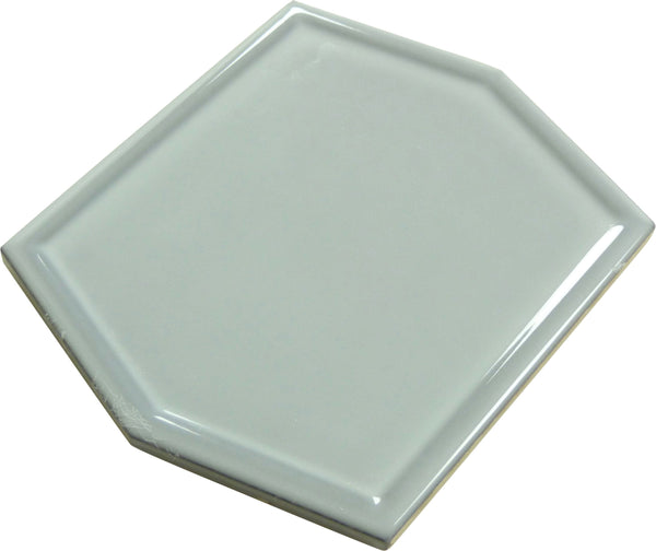 Gallant Corner Grey 5x6 Hexagon Glossy Ceramic Tile | Oasis Tile