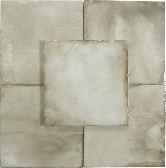 Geometric Calm Klay Pebble Grey 8" x 8" Multi Finished Porcelain Tile Euro Glass