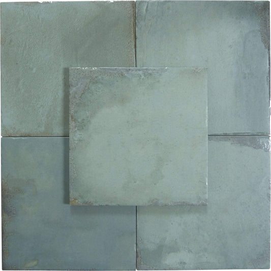 Geometric Calm Whispering Falls Blue 8" x 8" Multi Finished Porcelain Tile Euro Glass