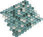 Tropical Sea Blue Hexagon Glossy and Frosted Glass Tile Euro Glass
