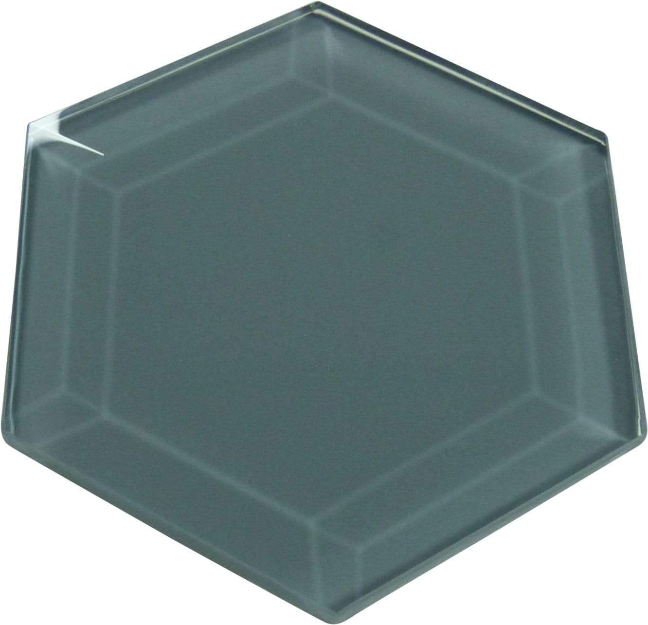 Glazed Granite 4" Beveled Hexagon Glossy Glass Tile Euro Glass