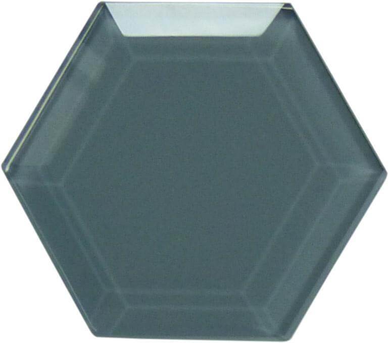 Glazed Granite 4" Beveled Hexagon Glossy Glass Tile Euro Glass