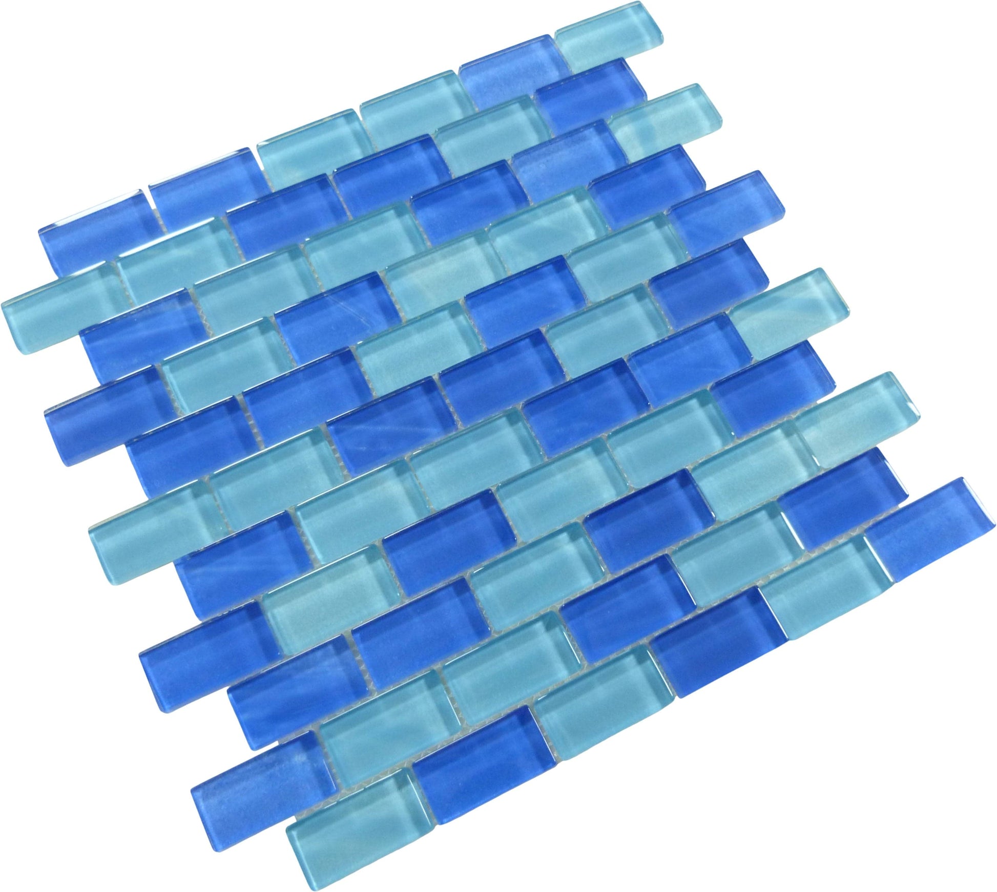 Genesis Peri Sea Blue 1x2 Glossy Glass Tile Euro Glass