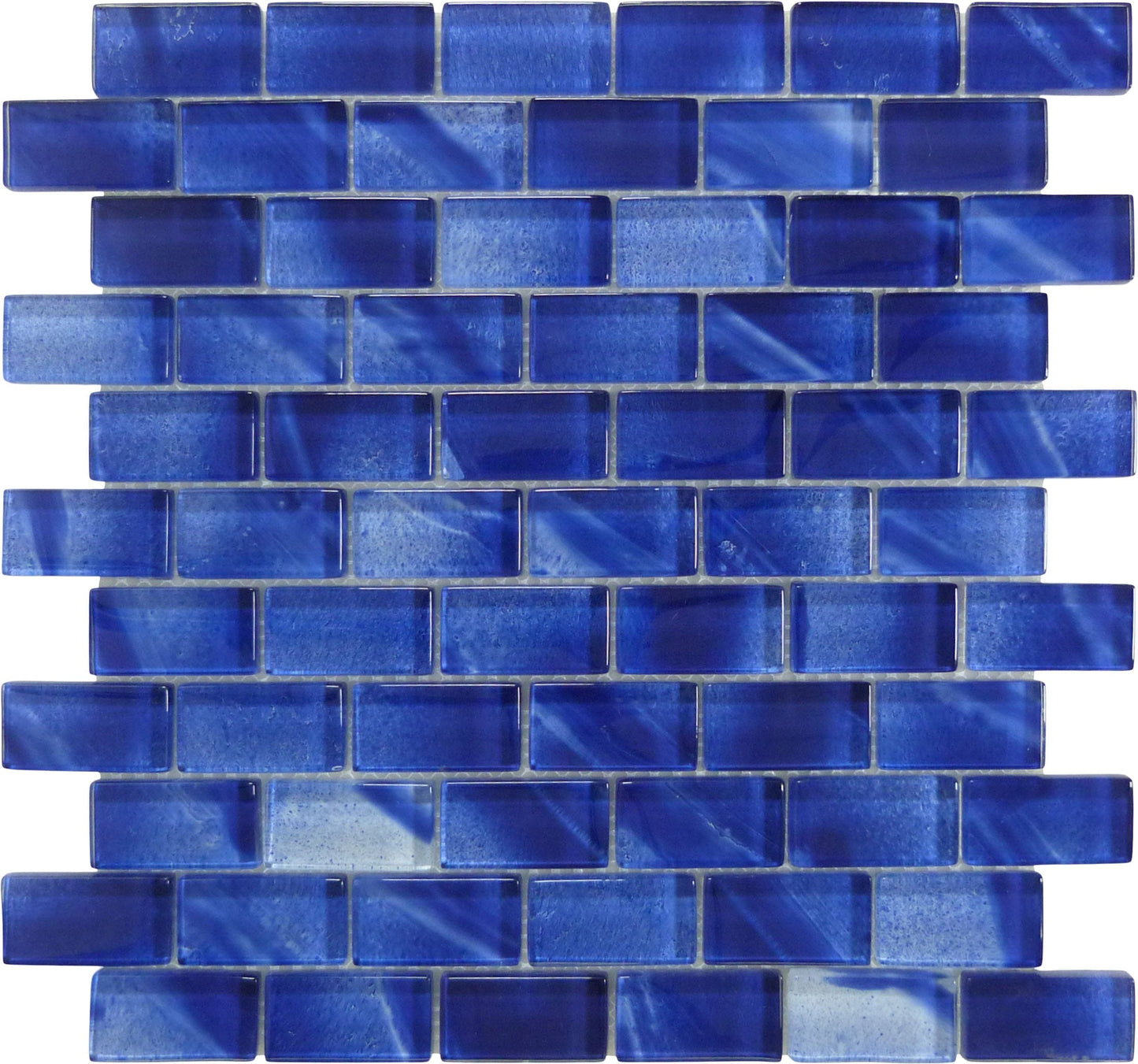 Genesis Smalt Royale Blue 1x2 Glossy Glass Tile Euro Glass