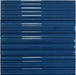 In Collection Lines Blue Decorative Mix 3" x 12" Glossy Ceramic Subway Tile Euro Glass