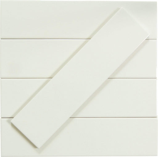 In Collection Plain White 3" x 12" Glossy Ceramic Subway Tile Euro Glass