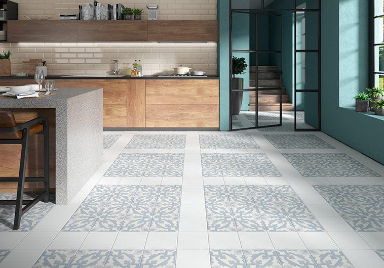 Florencial Genoa Sky Blue 8x8 Matte Porcelain Tile Euro Glass