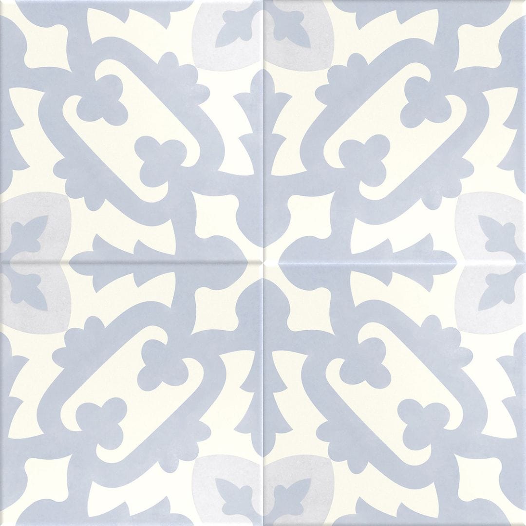 Florencial Genoa Sky Blue 8x8 Matte Porcelain Tile Euro Glass