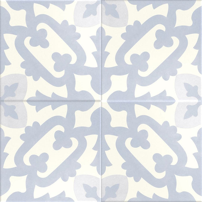 Florencial Genoa Sky Blue 8x8 Matte Porcelain Tile Euro Glass