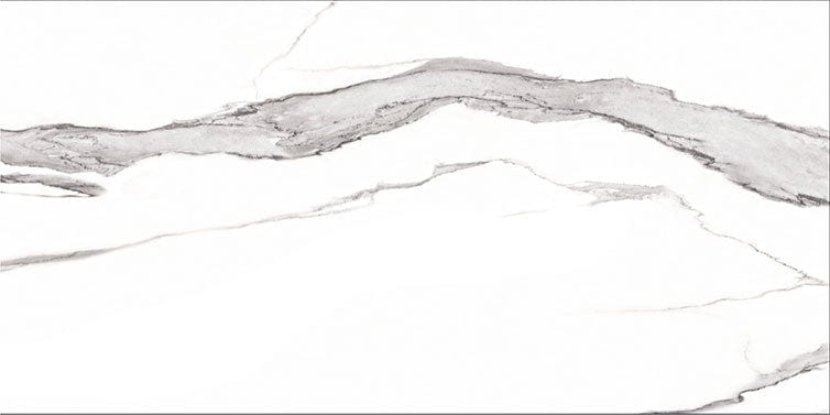 Statuario Imperiale White 24x48 Polished Porcelain Tile Euro Glass