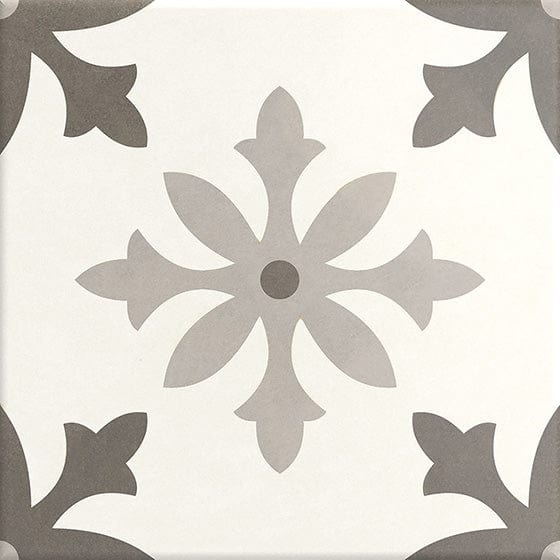 Florencial Sutori Flora Brown 8x8 Matte Porcelain Tile Euro Glass