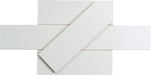 Horizons Blurred Showers White 3'' x 9" Matte Ceramic Subway Tile Euro Glass