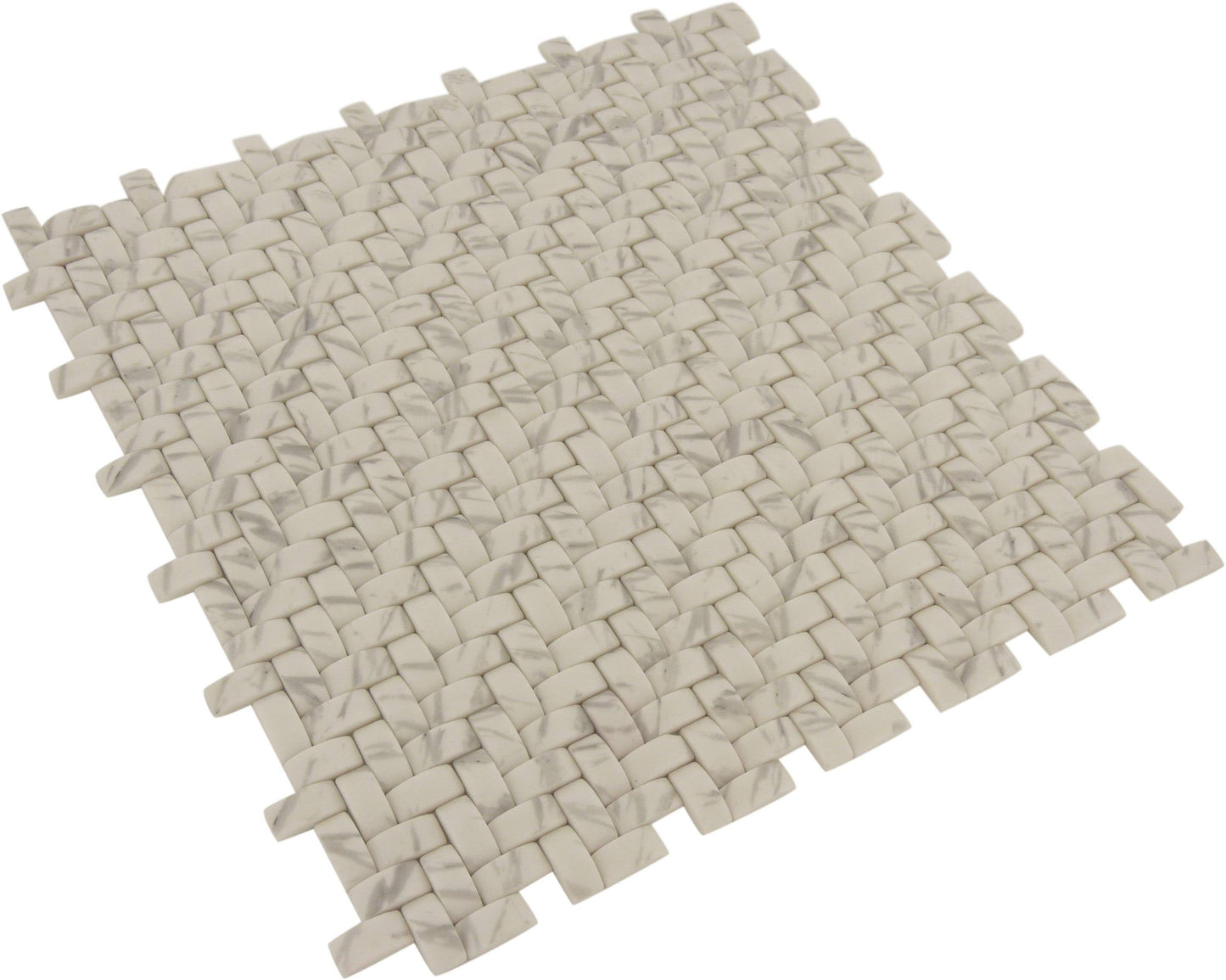 Inca Basket White Basket Weave Matte Glass Tile Euro Glass