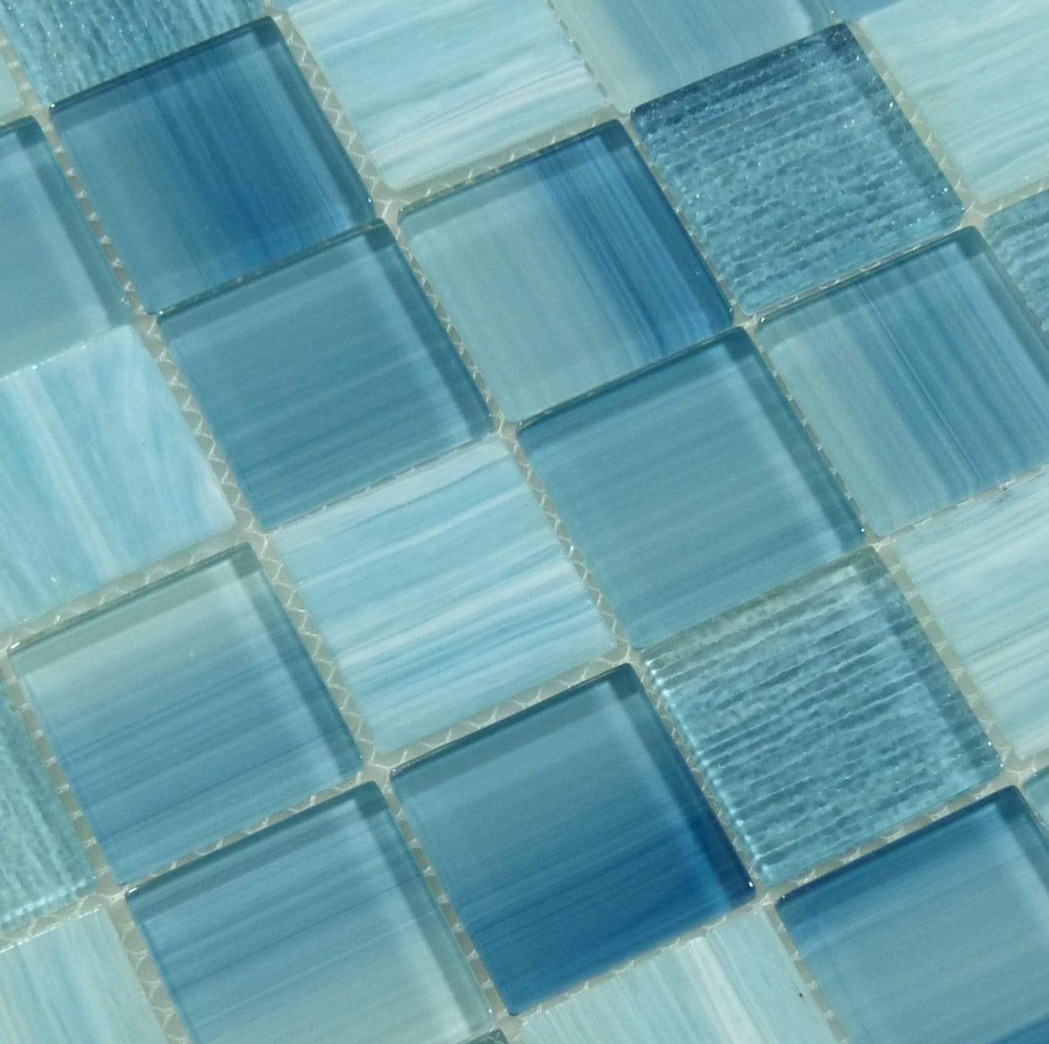 Inkline Foray Frost Blue 2" x 2" Glossy Glass Tile Euro Glass