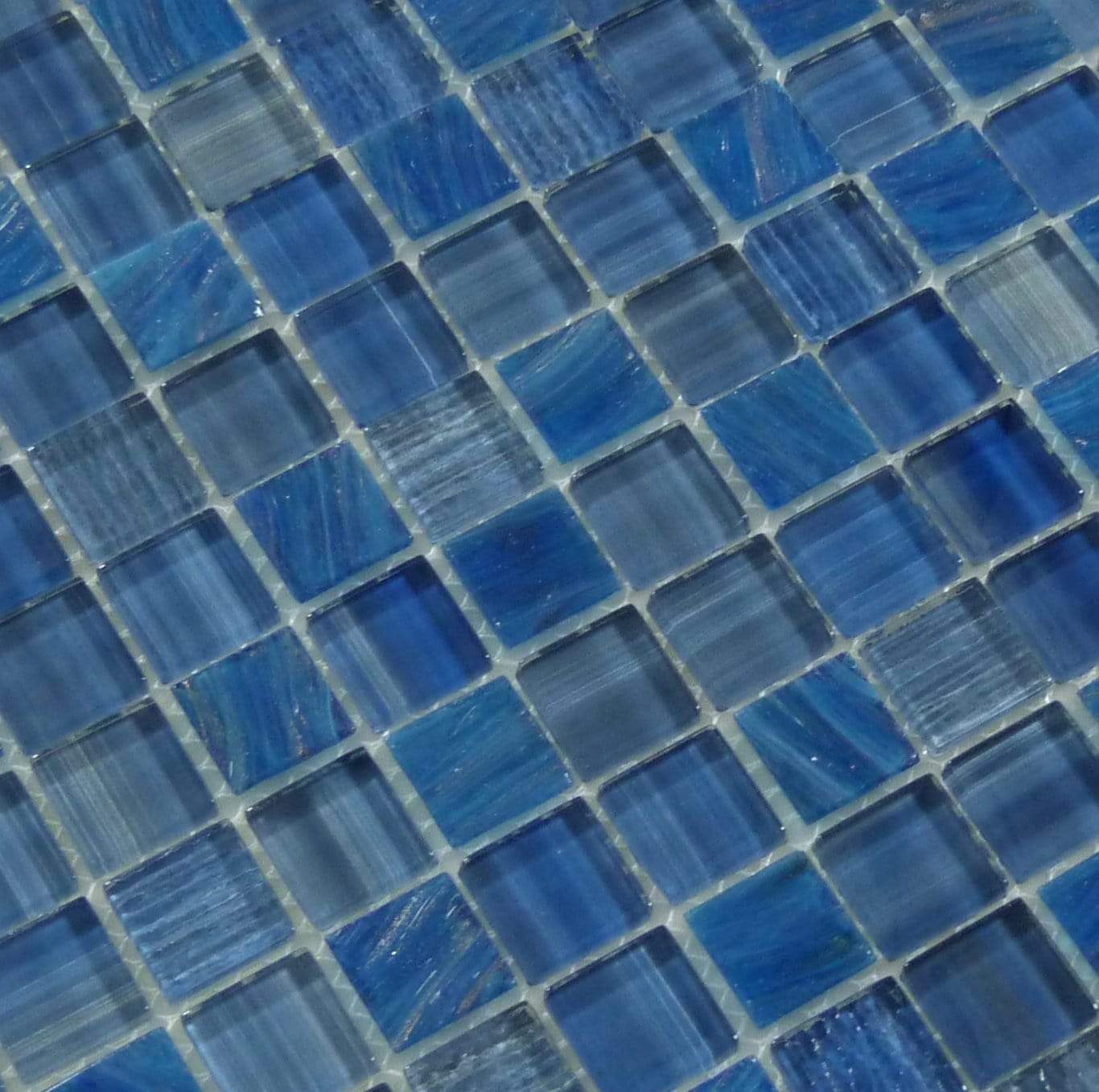 Inkline Parkers Point Blue 1" x 1" Glossy Glass Tile Euro Glass