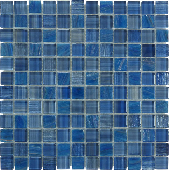 Inkline Parkers Point Blue 1" x 1" Glossy Glass Tile Euro Glass