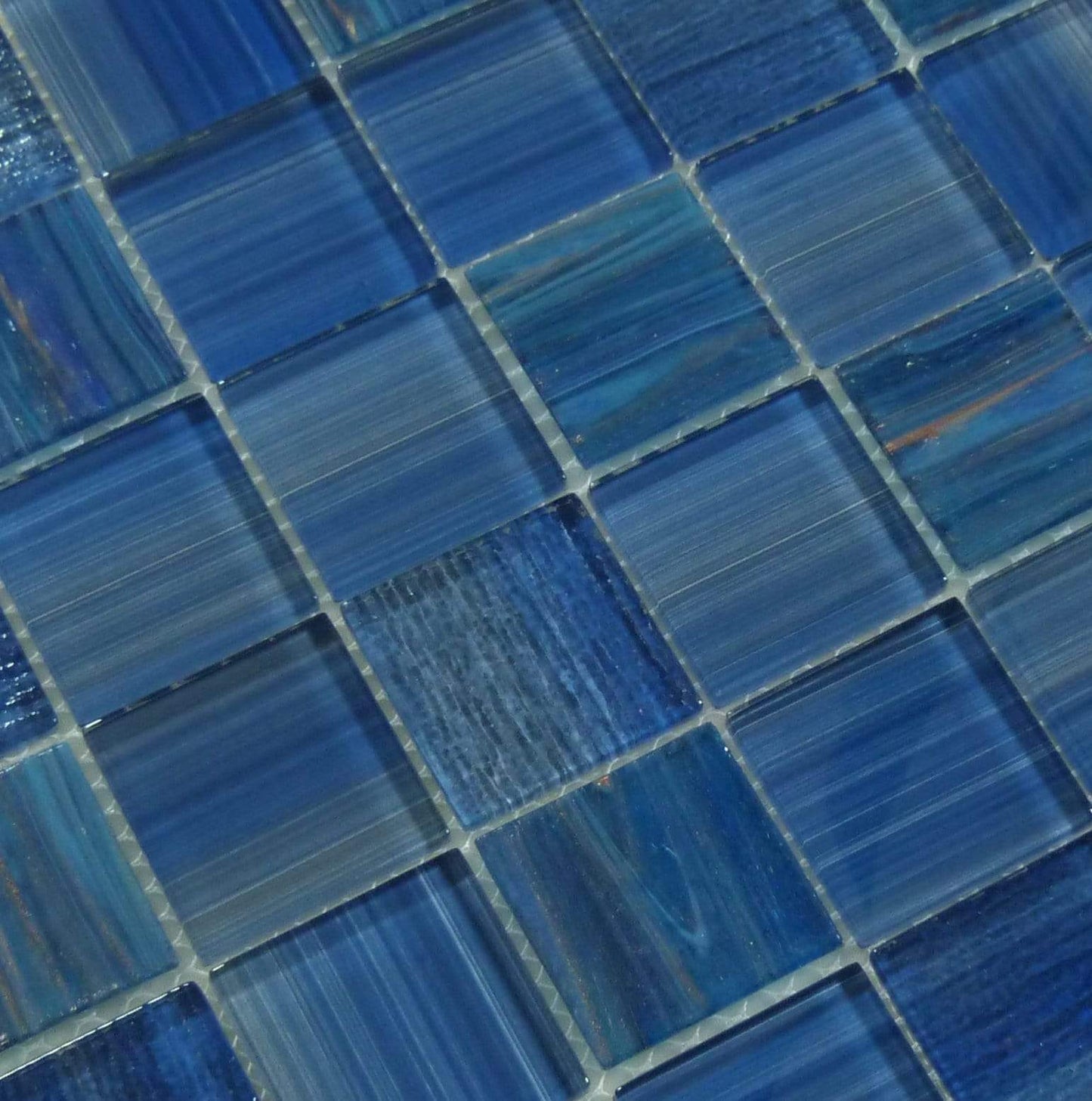 Inkline Parkers Point Blue 2" x 2" Glossy Glass Tile Euro Glass